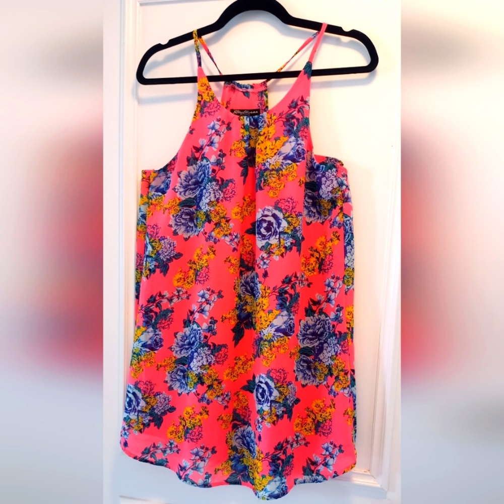 Floral Pink Sleeveless Dress